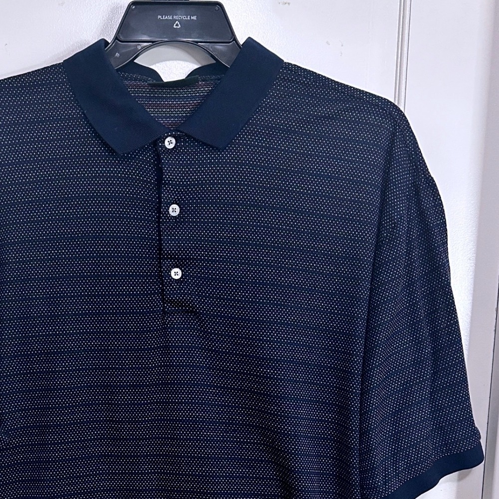 Bobby Jones Collection Mens‎ Black Dotted Short Sleeve Polo Shirt XL